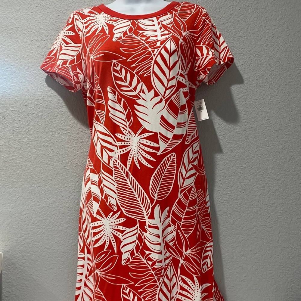 Old navy t-shirt tropical palm tree leaves dress